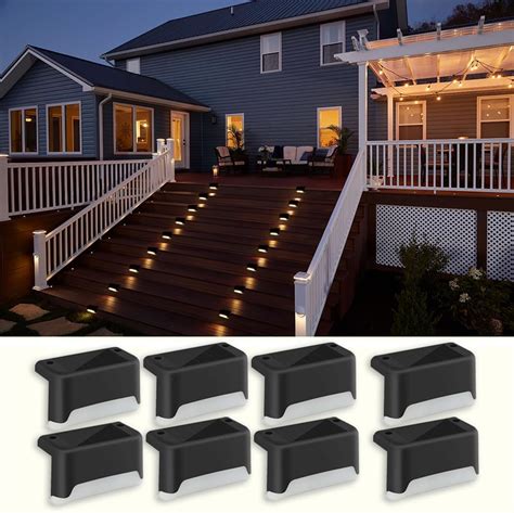 LED Solar Deck Lights Outdoor Waterproof Solar Powered Step .